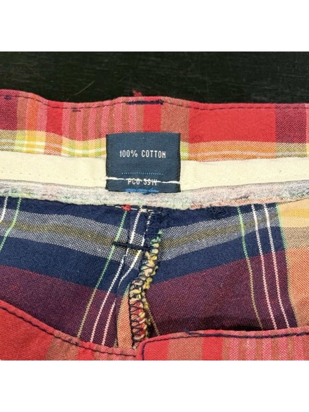 Polo Ralph Lauren Y2K Mens 38 Red Plaid Cotton Multi Color Preppy Golf - Picture 5 of 8
